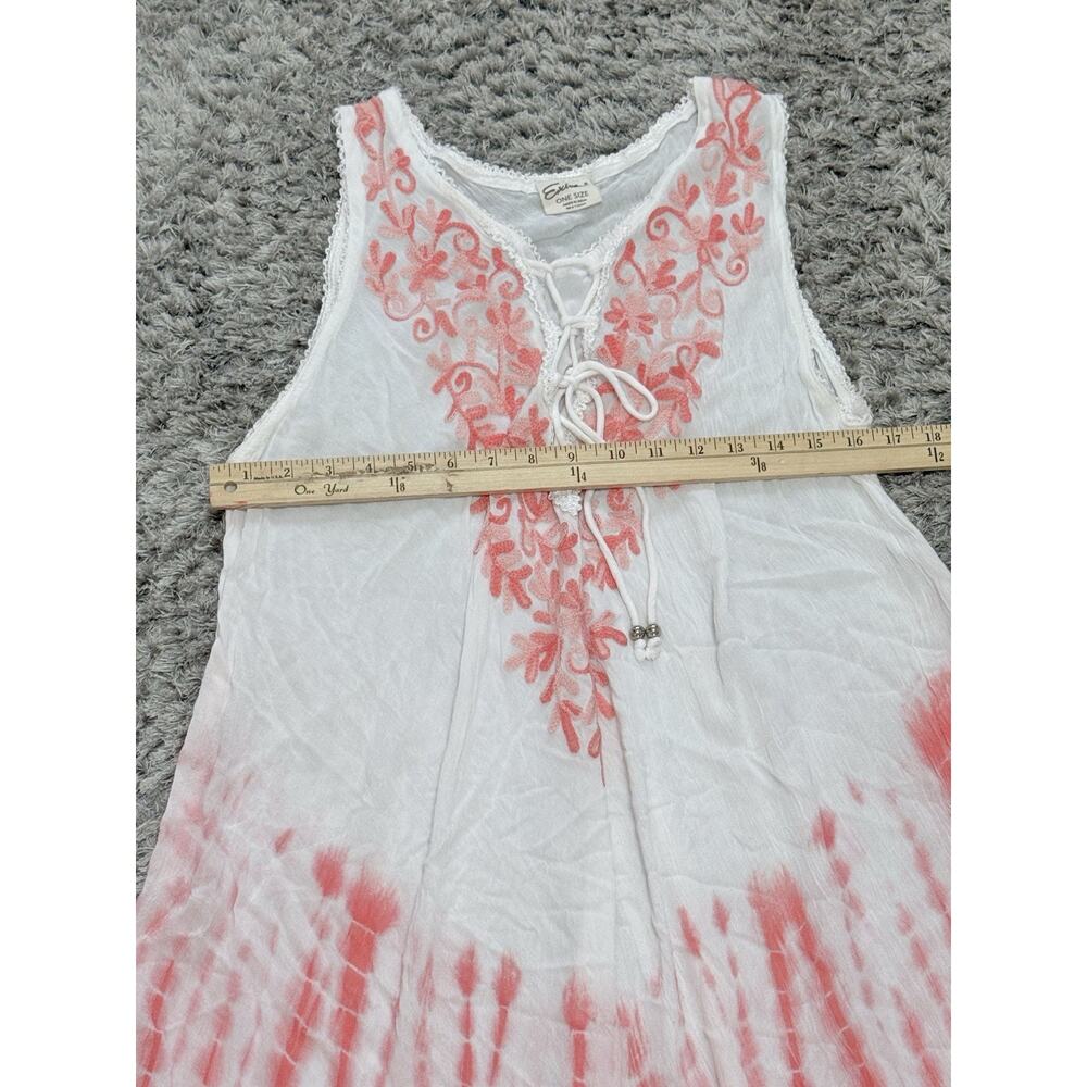 Women’s Dress Embroidered Tie Dye Asymmetrical Boho Hippie Sleeveless One Size - Picture 11 of 13